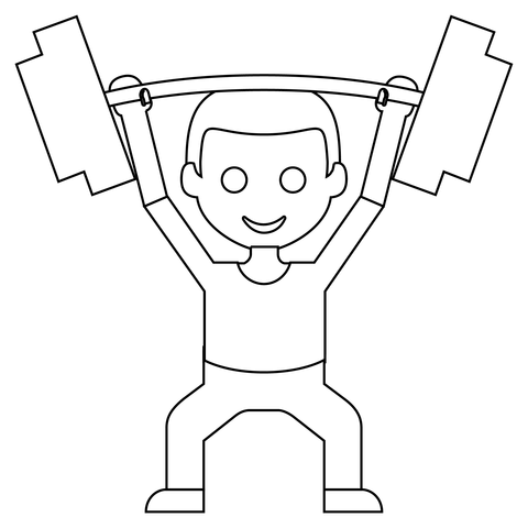 Person Lifting Weights Coloring Page